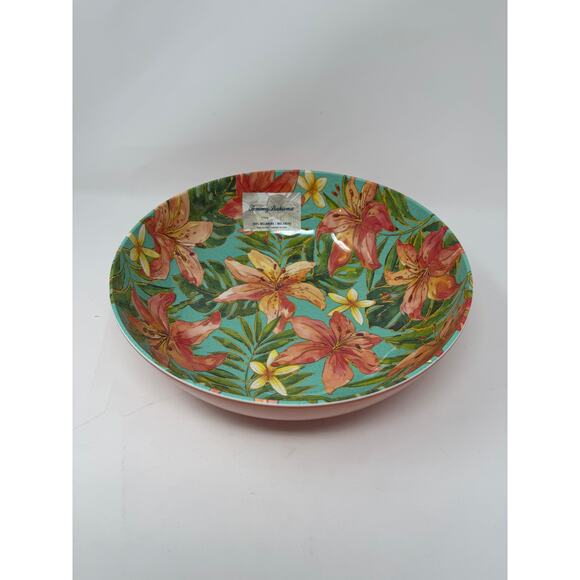 Tommy Bahama Melamine Serving Bowl Hibiscus Tropical Flowers 12" Diameter - NEW - Picture 1 of 3